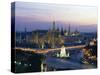 Wat Phra Kaew, the Temple of the Emerald Buddha, and the Grand Palace at Dusk in Bangkok, Thailand-Gavin Hellier-Stretched Canvas