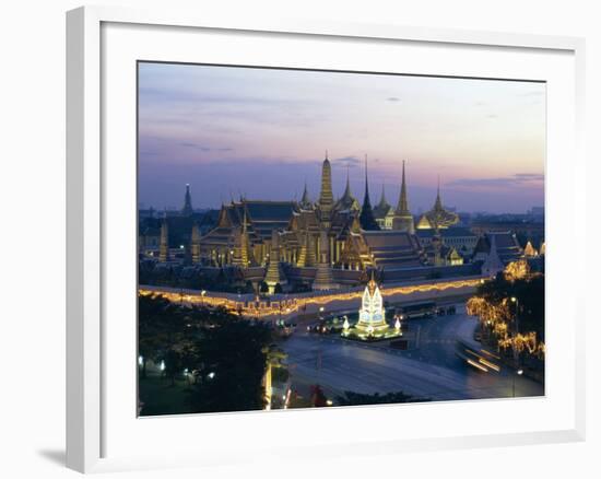 Wat Phra Kaew, the Temple of the Emerald Buddha, and the Grand Palace at Dusk in Bangkok, Thailand-Gavin Hellier-Framed Photographic Print