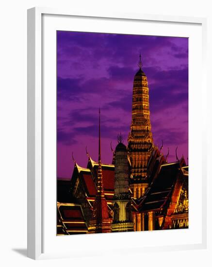 Wat Phra Keo at Dusk, Bangkok, Thailand-Richard I'Anson-Framed Photographic Print