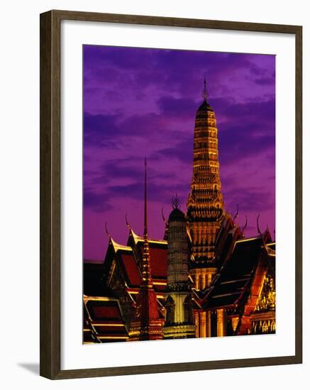 Wat Phra Keo at Dusk, Bangkok, Thailand-Richard I'Anson-Framed Photographic Print