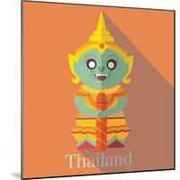 Wat Pra Kaew Icon Eps 10 Format-Sajja-Mounted Art Print