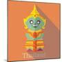 Wat Pra Kaew Icon Eps 10 Format-Sajja-Mounted Art Print