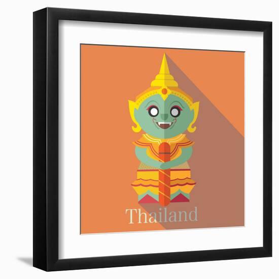 Wat Pra Kaew Icon Eps 10 Format-Sajja-Framed Art Print