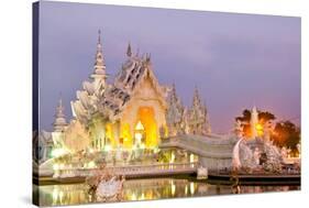 Wat Rong Khun, Chiang Rai Province, Northern Thailand before Sunrise.-tomgigabite-Stretched Canvas