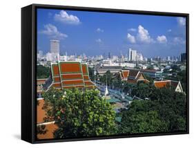 Wat Saket from Golden Mount, Bangkok, Thailand-Alan Copson-Framed Stretched Canvas