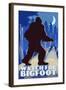 Watch for Bigfoot - WPA Style-Lantern Press-Framed Art Print