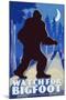 Watch for Bigfoot - WPA Style-Lantern Press-Mounted Art Print