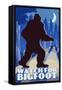 Watch for Bigfoot - WPA Style-Lantern Press-Framed Stretched Canvas