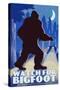 Watch for Bigfoot - WPA Style-Lantern Press-Stretched Canvas