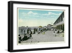 Watch Hill, Rhode Island, View of Sunbathers along the Beach-Lantern Press-Framed Art Print