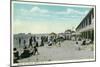 Watch Hill, Rhode Island, View of Sunbathers along the Beach-Lantern Press-Mounted Art Print