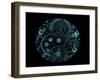 Watch Internals X-Ray Blue Transparent Isolated on Black-sauliusl-Framed Art Print