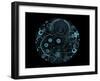 Watch Internals X-Ray Blue Transparent Isolated on Black-sauliusl-Framed Art Print