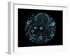 Watch Internals X-Ray Blue Transparent Isolated on Black-sauliusl-Framed Art Print