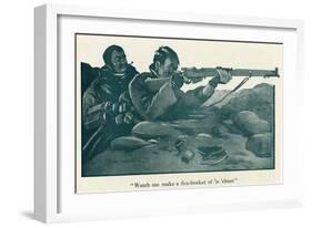 Watch Me Make a Fire-Bucket of 'Is Elmet-Bruce Bairnsfather-Framed Art Print