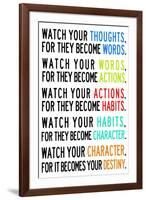 Watch Your Thoughts Colorful Motivational-null-Framed Art Print