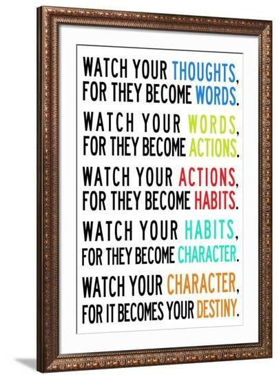 Watch Your Thoughts Colorful Motivational--Framed Art Print