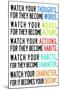 Watch Your Thoughts Colorful Motivational-null-Mounted Art Print