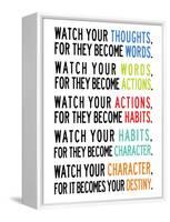 Watch Your Thoughts Colorful-null-Framed Stretched Canvas