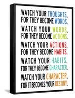 Watch Your Thoughts Colorful-null-Framed Stretched Canvas