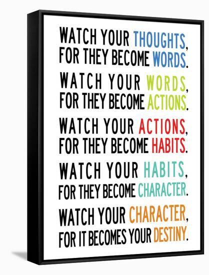 Watch Your Thoughts Colorful-null-Framed Stretched Canvas