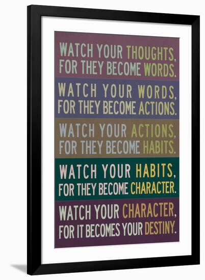 Watch Your Thoughts Modern Motivational-null-Framed Art Print