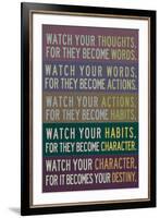 Watch Your Thoughts Modern Motivational-null-Framed Art Print