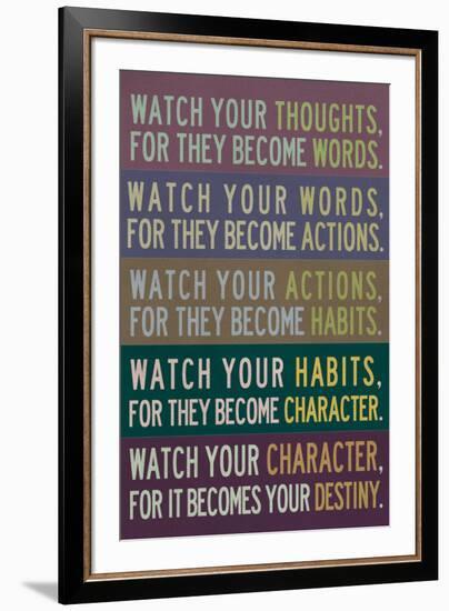 Watch Your Thoughts Modern Motivational-null-Framed Art Print