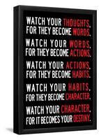 Watch Your Thoughts Motivational Poster-null-Framed Poster