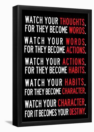 Watch Your Thoughts Motivational Poster-null-Framed Poster