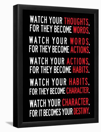 Watch Your Thoughts Motivational Poster-null-Framed Poster