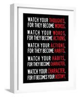 Watch Your Thoughts Motivational Poster-null-Framed Art Print