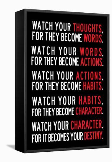 Watch Your Thoughts Motivational Poster-null-Framed Stretched Canvas