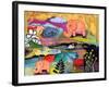 Watchful Eye Elephants-Wyanne-Framed Giclee Print