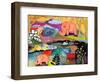 Watchful Eye Elephants-Wyanne-Framed Giclee Print