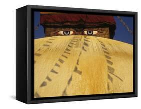 Watchful Eyes of Buddha From Bodhnath Stupa, Kathmandu, Nepal-Merrill Images-Framed Stretched Canvas