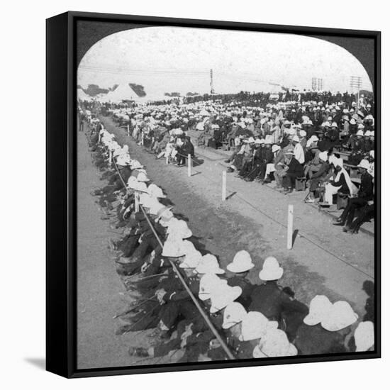 Watching a Football Match Between the Lancashire Fusiliers and Border Regiments, Delhi, 1910s-HD Girdwood-Framed Stretched Canvas