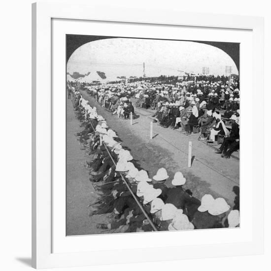 Watching a Football Match Between the Lancashire Fusiliers and Border Regiments, Delhi, 1910s-HD Girdwood-Framed Giclee Print