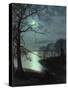 Watching a Moonlit Lake-John Atkinson Grimshaw-Stretched Canvas