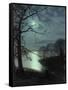Watching a Moonlit Lake-John Atkinson Grimshaw-Framed Stretched Canvas
