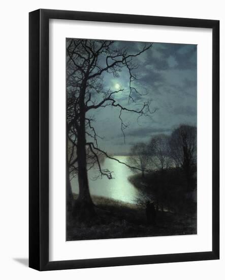 Watching a Moonlit Lake-John Atkinson Grimshaw-Framed Premium Giclee Print