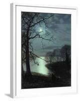 Watching a Moonlit Lake-John Atkinson Grimshaw-Framed Giclee Print