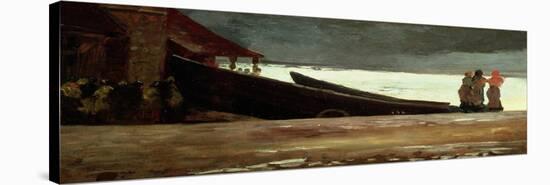 Watching a Storm on the English Coast-Winslow Homer-Stretched Canvas