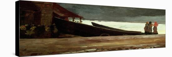 Watching a Storm on the English Coast-Winslow Homer-Stretched Canvas