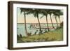 Watching Boat Races, Palm Beach, Florida-null-Framed Art Print