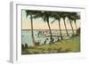 Watching Boat Races, Palm Beach, Florida-null-Framed Art Print