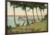 Watching Boat Races, Palm Beach, Florida-null-Framed Art Print