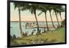 Watching Boat Races, Palm Beach, Florida-null-Framed Art Print