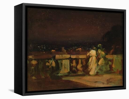 Watching Fireworks at St. Cloud-Louis Charles Auguste Couder-Framed Stretched Canvas