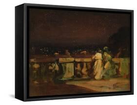 Watching Fireworks at St. Cloud-Louis Charles Auguste Couder-Framed Stretched Canvas